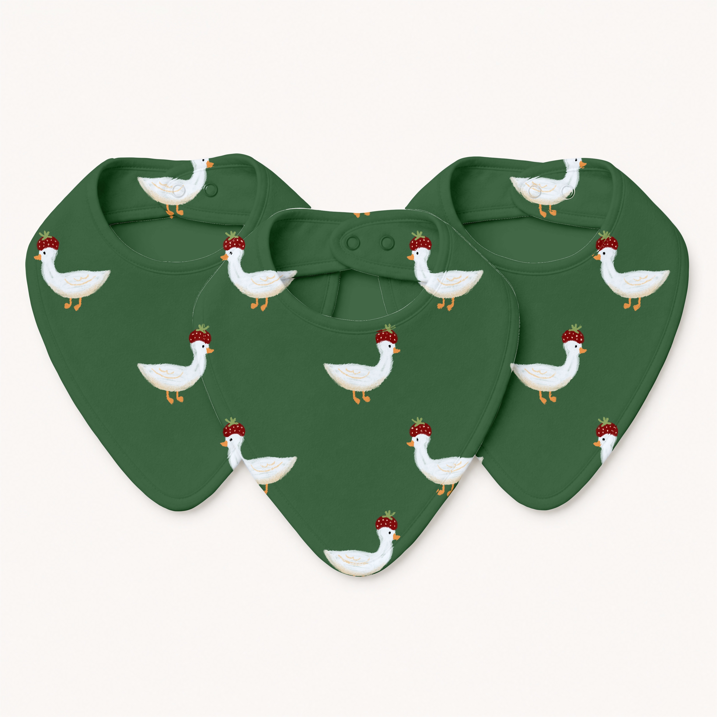 Strawberry.hat.goose 0 pattern shown on a children's apparel mockup