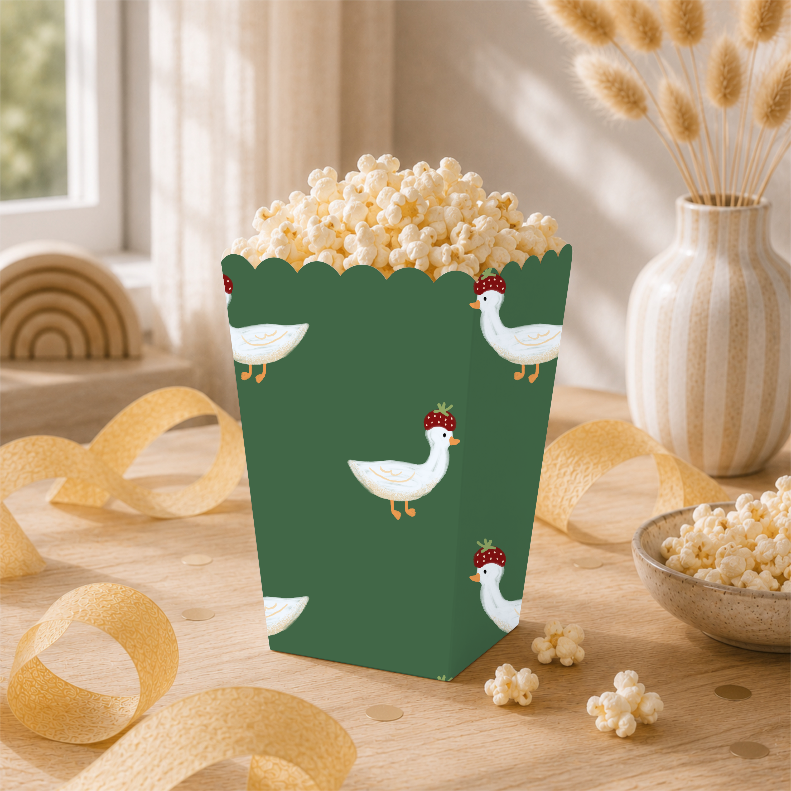 Strawberry.hat.goose 0 pattern shown on a packaging mockup