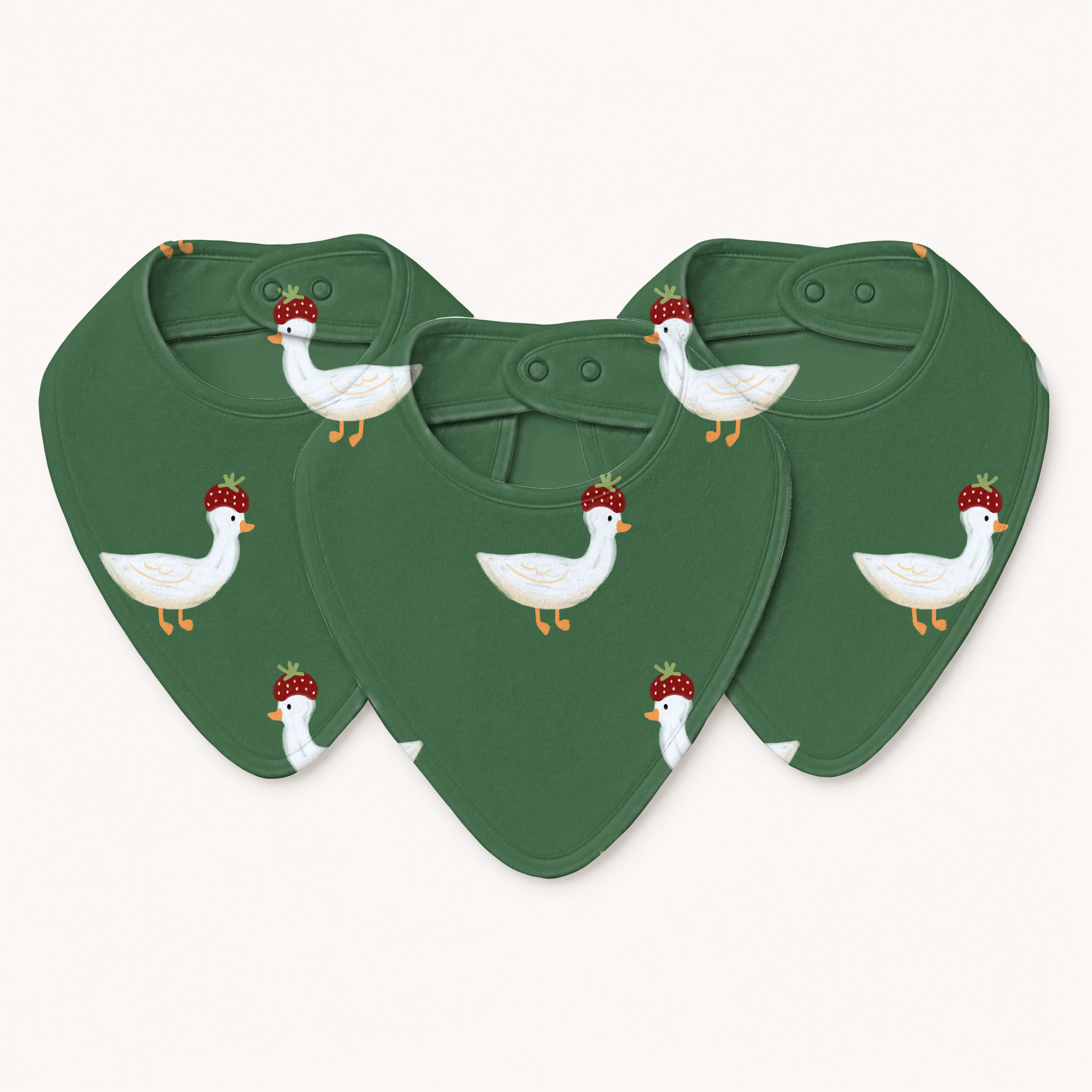 Strawberry.hat.goose 0 pattern shown on a children's apparel mockup